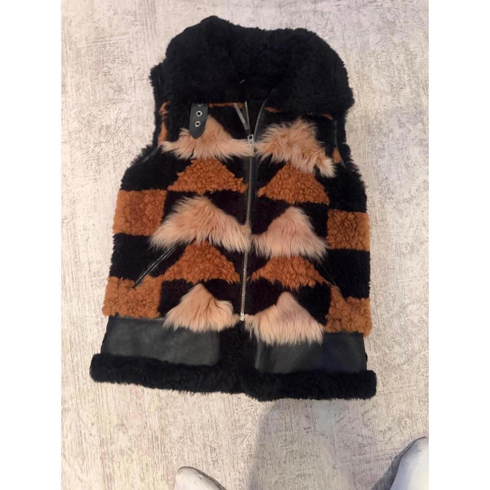 Coach 1941 Patchwork Lamb Shearling/Leather Vest … - image 8